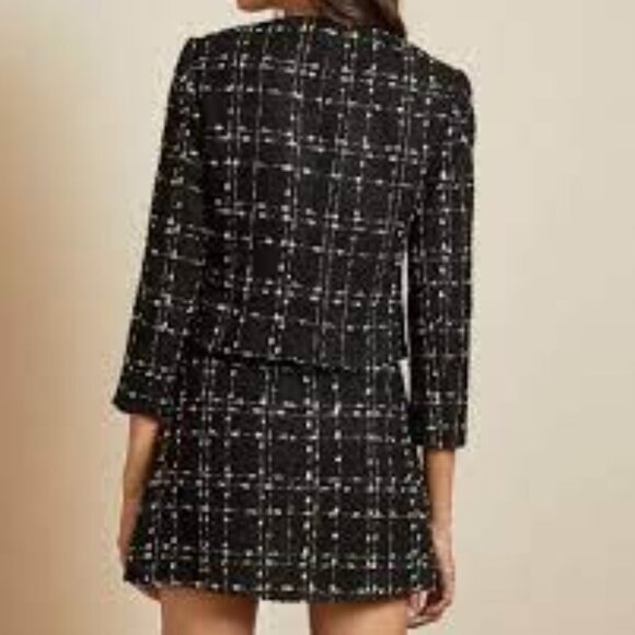 TED BAKER CHARRA METALLIC TWEED BOUCLE JACKET + Matching Skirt Set - Picture 4 of 16